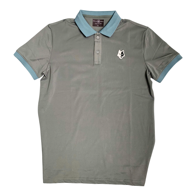 Áo Thun Nam Cổ Bẻ Thêu Logo Hình Con Sói Viền Bo Tay Áo Size 3XL