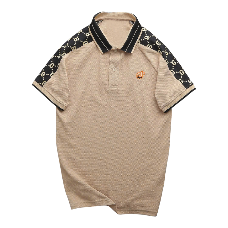 Áo Polo Nam Cổ Bẻ Thêu Logo Trước Ngực Phối Họa Tiết Chữ G Size 3XL