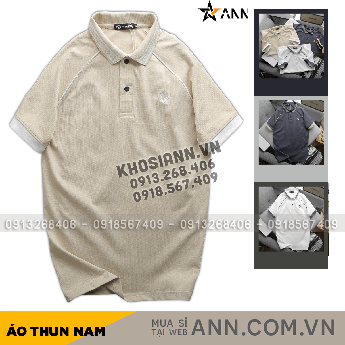 Áo Thun Nam Cổ Bẻ Thêu Nổi Logo Rubik Size 3X