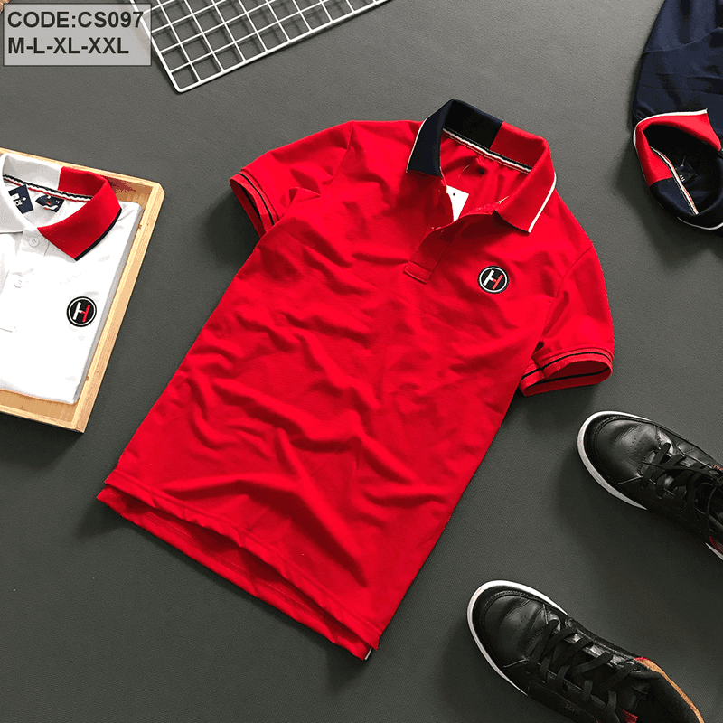Áo Polo Nam Logo TM Thun Cá Sấu 4 Chiều