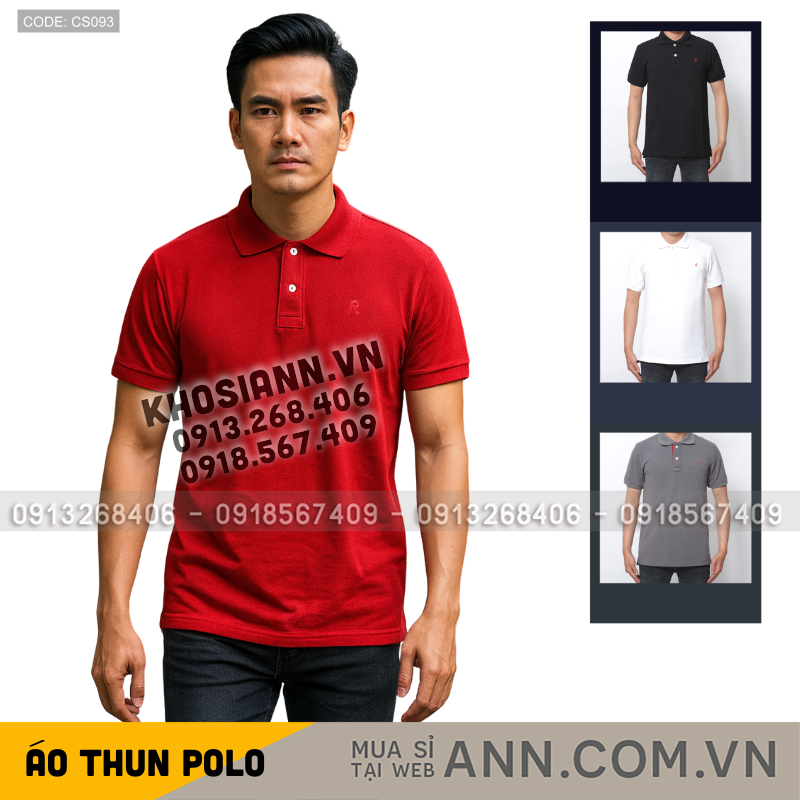 Ảnh mặc thực tế với thiết kế cổ bẻ polo tay ngắn