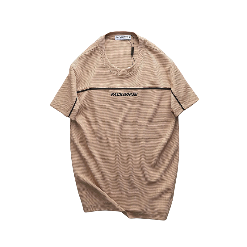 Áo Thun Nam Cổ Tròn Packhorse Phối Sọc Ngang Thêu Chữ Trước Ngực Size M-XXL