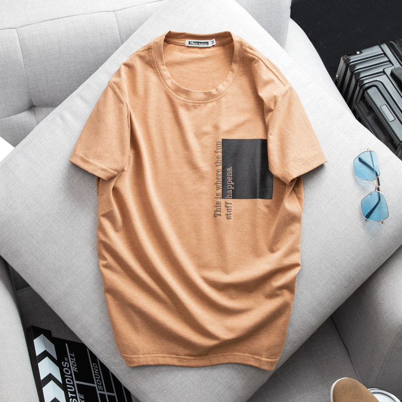 Áo Thun Nam Cổ Tròn Cotton In Hoạ Tiết Lạ Mắt