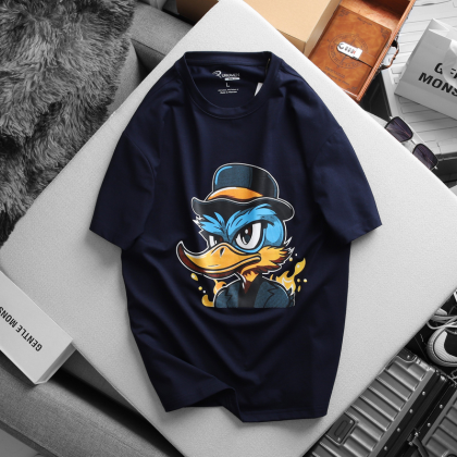 Tổng thể áo tay ngắn cổ tròn phom rộng dễ mặc hằng ngày