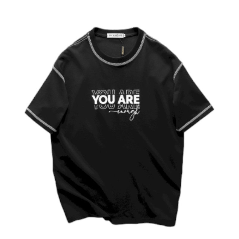 Áo Thun Nam Cổ Tròn Pack Horse In Chữ You Are Enough phù hợp để tham khảo khi chọn áo thun nam vnxk