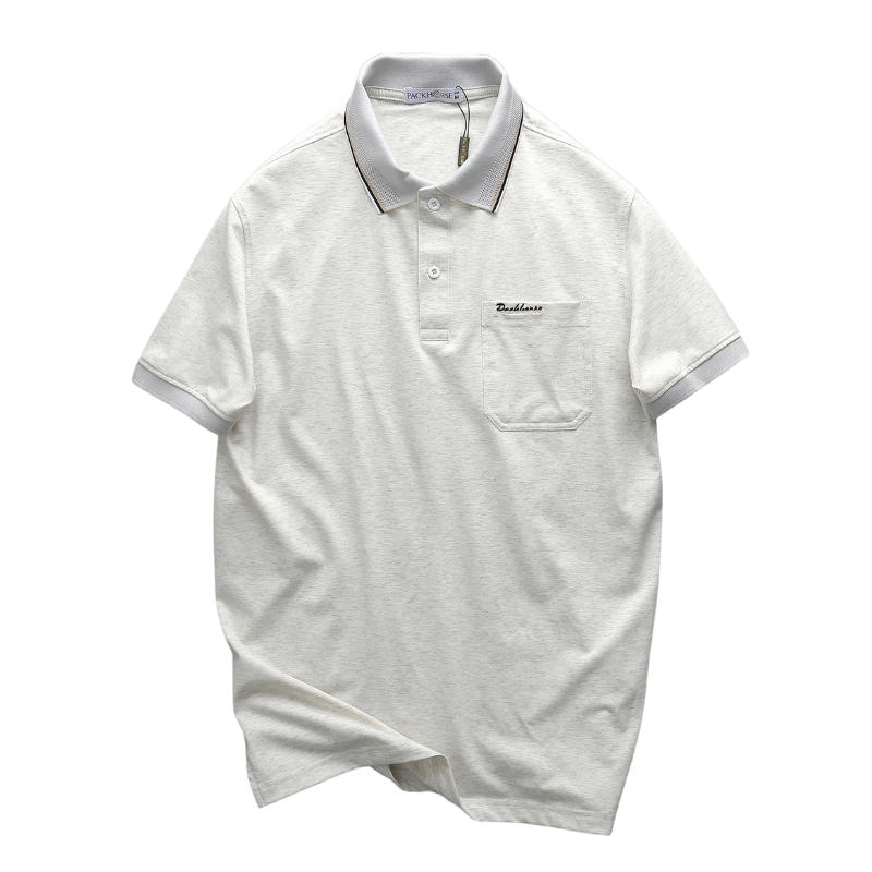 Áo thun nam polo cổ bẻ phối sọc cổ, túi ngực thêu chữ Paclehorse, big size