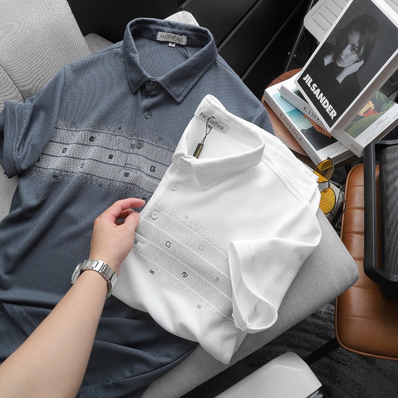 Áo Thun Nam Polo Cổ Bẻ Phối Họa Tiết Chữ G