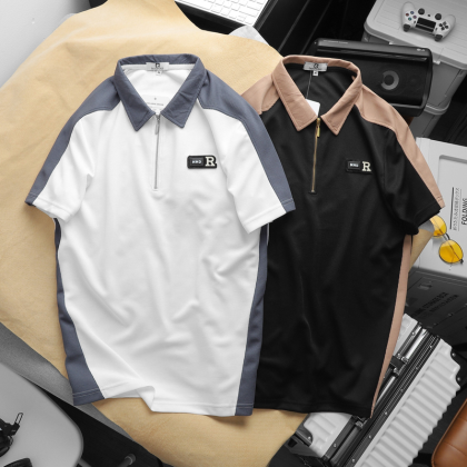 Áo thun nam polo Pack Horse cổ bẻ phối dây kéo