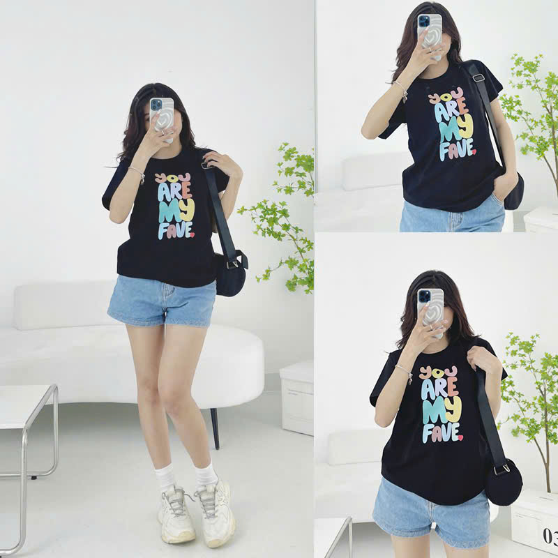 Áo Thun Nữ Cổ Tròn Size M 40-60kg Nhiều Mẫu