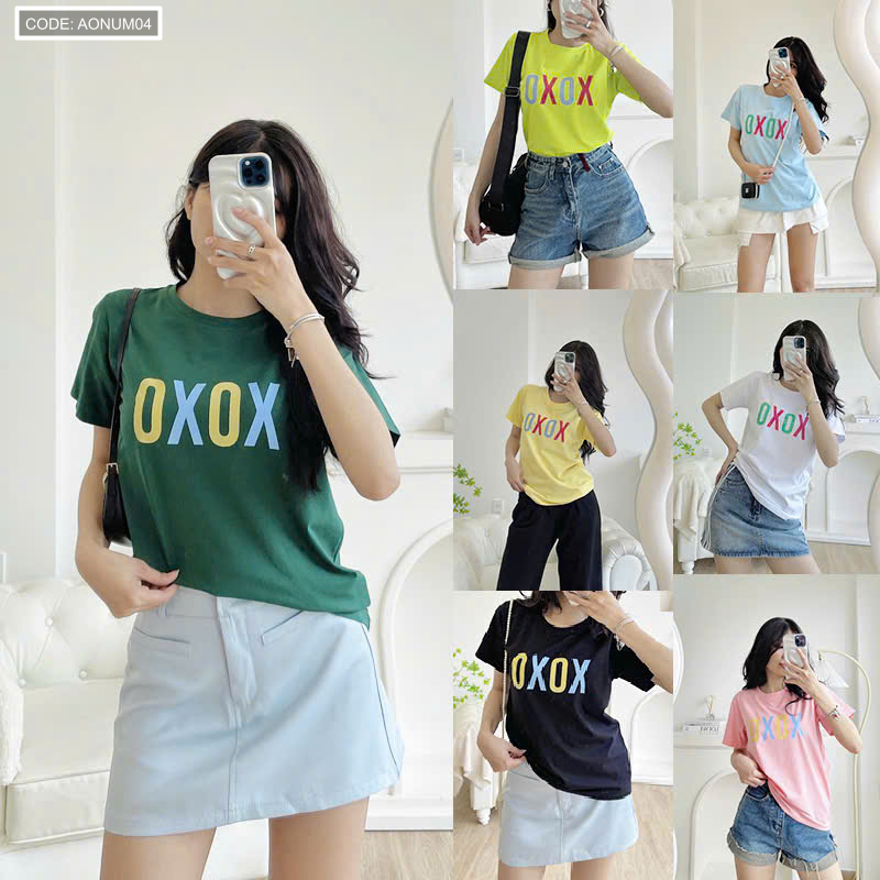 Một số mẫu in chữ và màu áo khi mặc lên dáng