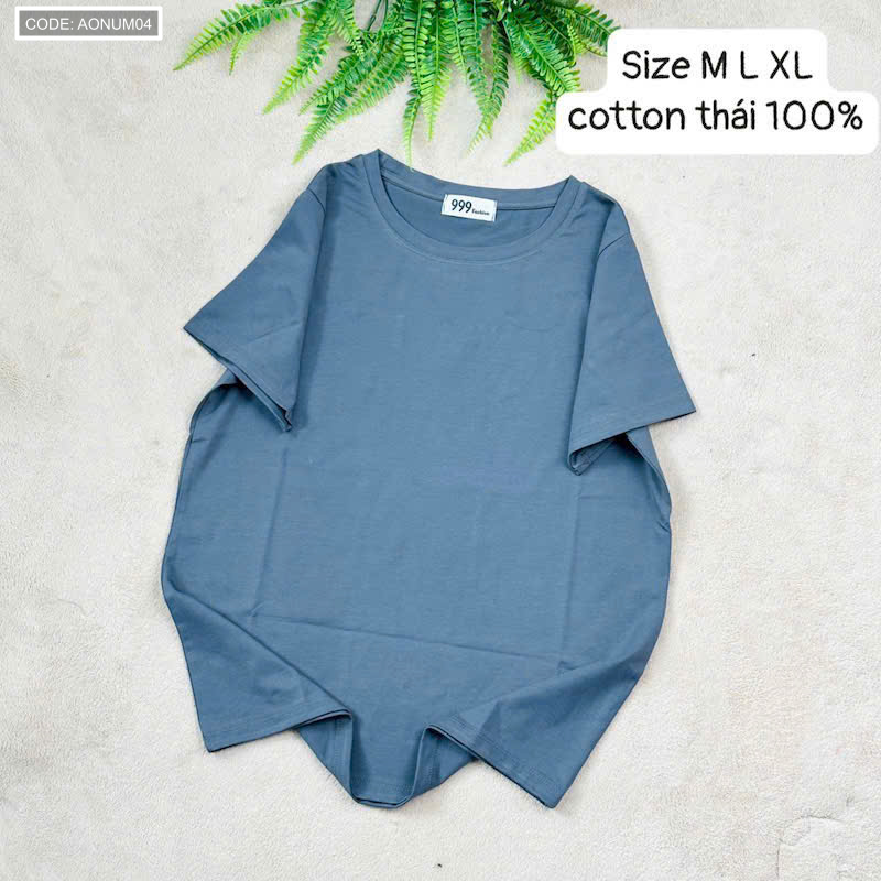 Thông tin size và chất liệu cotton Thái 100% trên hình minh hoạ