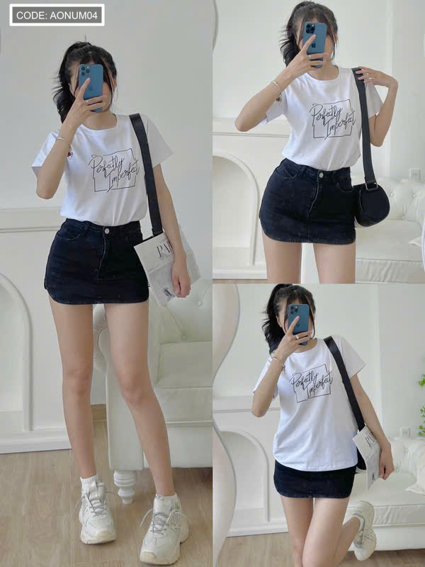 Áo Thun Nữ Cổ Tròn Cotton Thái 100% Size M (40–60kg) Nhiều Mẫu 4