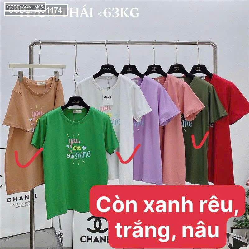 Tổng hợp nhiều màu khác trong cùng dòng áo thun nữ