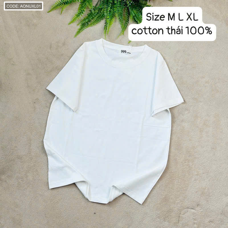 Áo Thun Nữ Cổ Tròn Cotton Thái 100% Size XL Cho Người 65-85kg