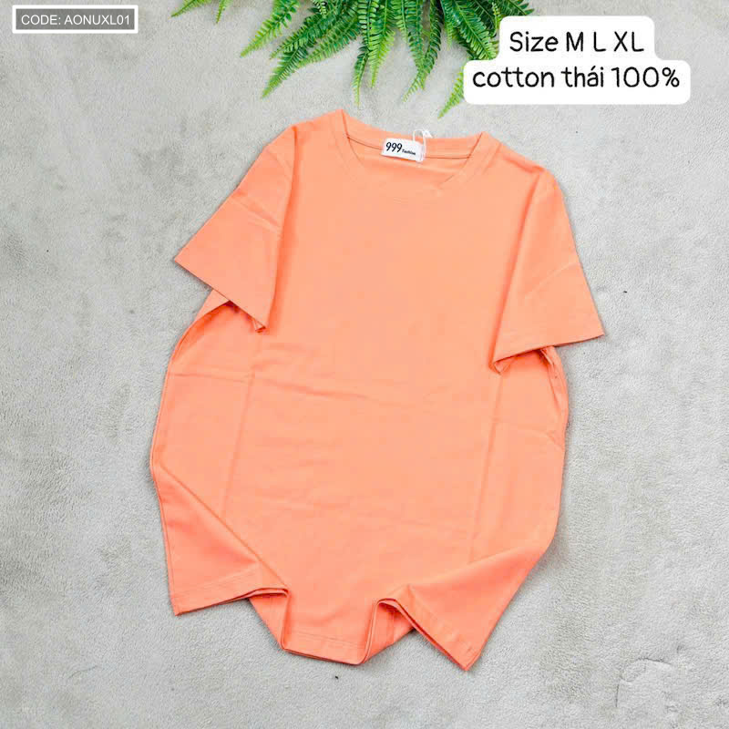 Áo Thun Nữ Cổ Tròn Cotton Thái 100% Size XL Cho Người 65-85kg