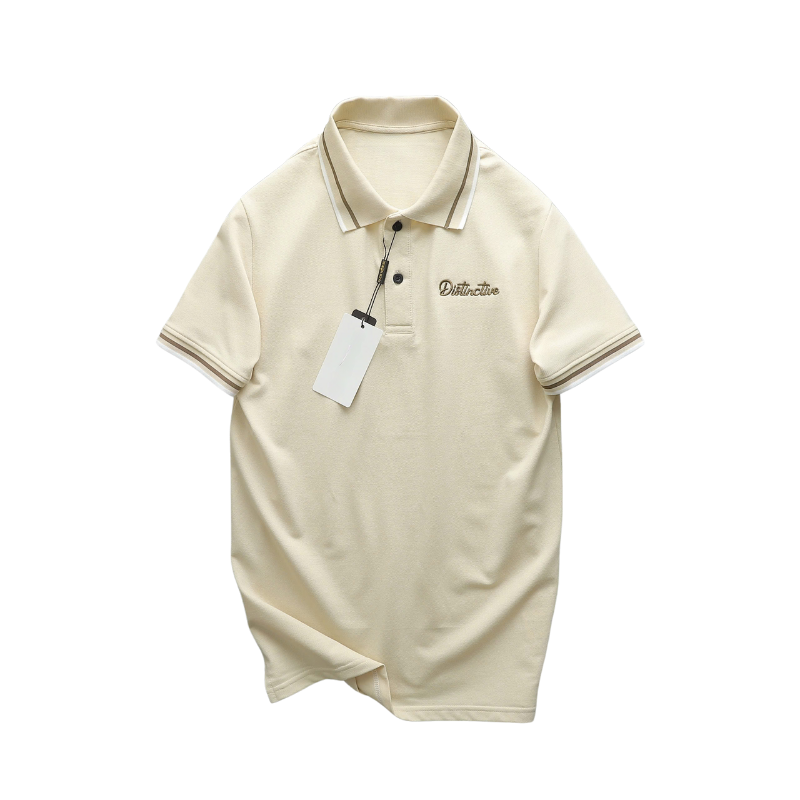 Áo thun polo nam cổ bẻ phối sọc cổ tay thêu logo trước ngực big size