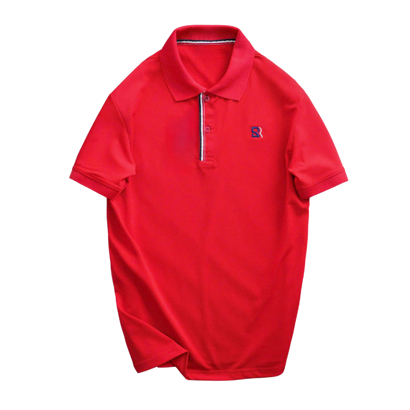 Áo thun polo nam cổ bẻ phối sọc thêu logo trước ngực big size