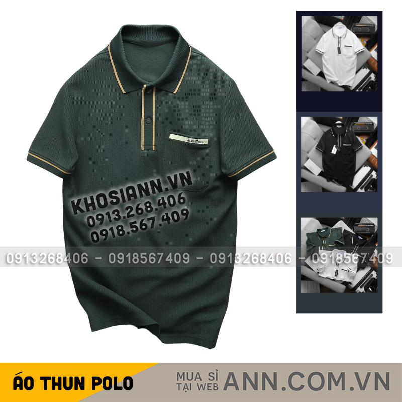 Áo Polo Nam Cổ Bẻ Phối Viền Có Túi Ngực Big Size