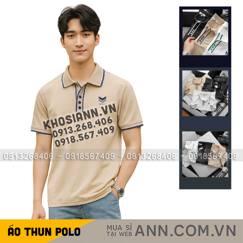 Áo Thun Nam Polo Cổ Bẻ In Logo Chữ Prefect