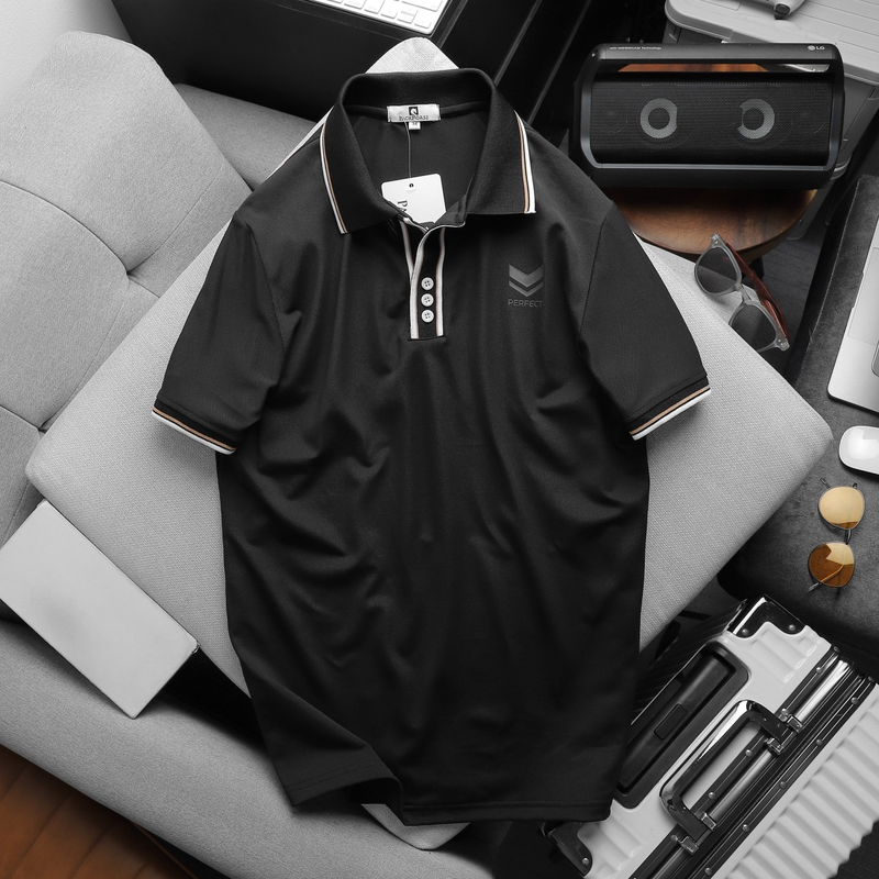 Áo Thun Nam Polo Cổ Bẻ In Logo Chữ Prefect