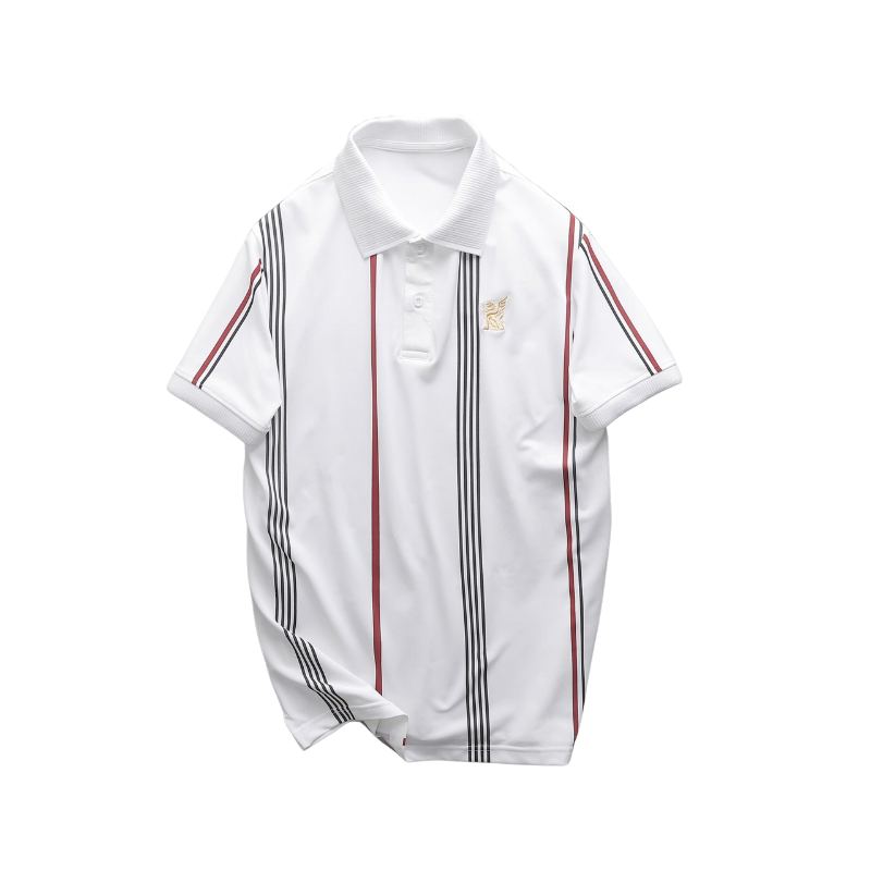 Áo Thun Polo Nam Cổ Bẻ Phối Sọc Thêu Logo Trước Ngực Size 3Xl
