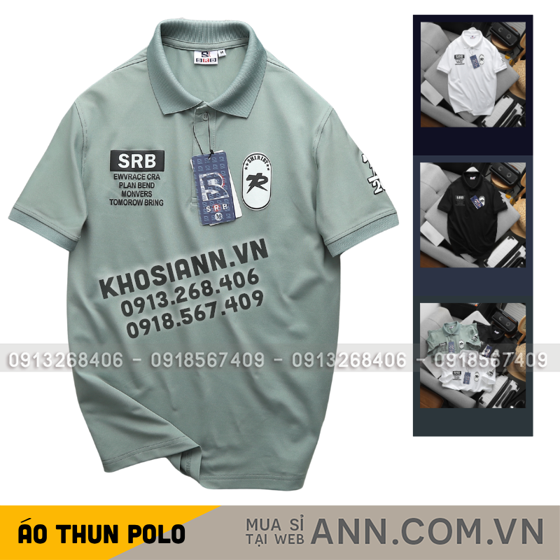 Áo Thun Polo Nam In Chữ Trước Ngực Và Vai Trái Big Size
