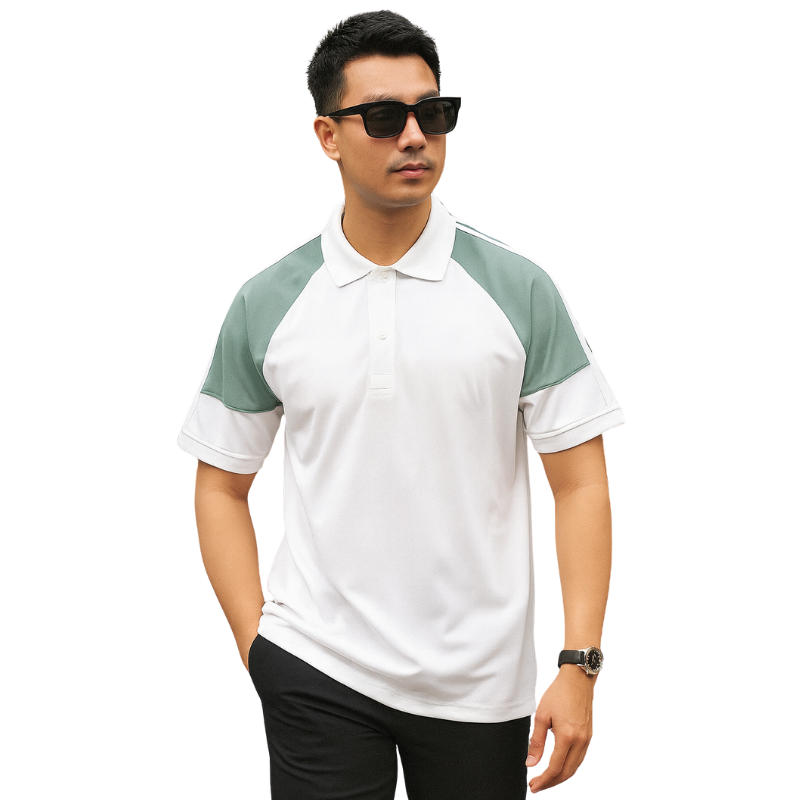 Áo Thun Polo Nam Phối Màu Tay Raglan Big Size Đến 90kg