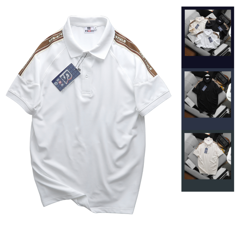 Áo Thun Polo Nam Phối Sọc Chữ Ở Vai Áo Có Big Size – một lựa chọn đáng tham khảo trong áo thun có cổ