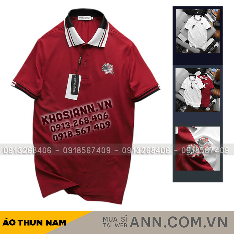 Áo Thun Polo Nam Phối Sọc In Logo Trước Ngực Big Size
