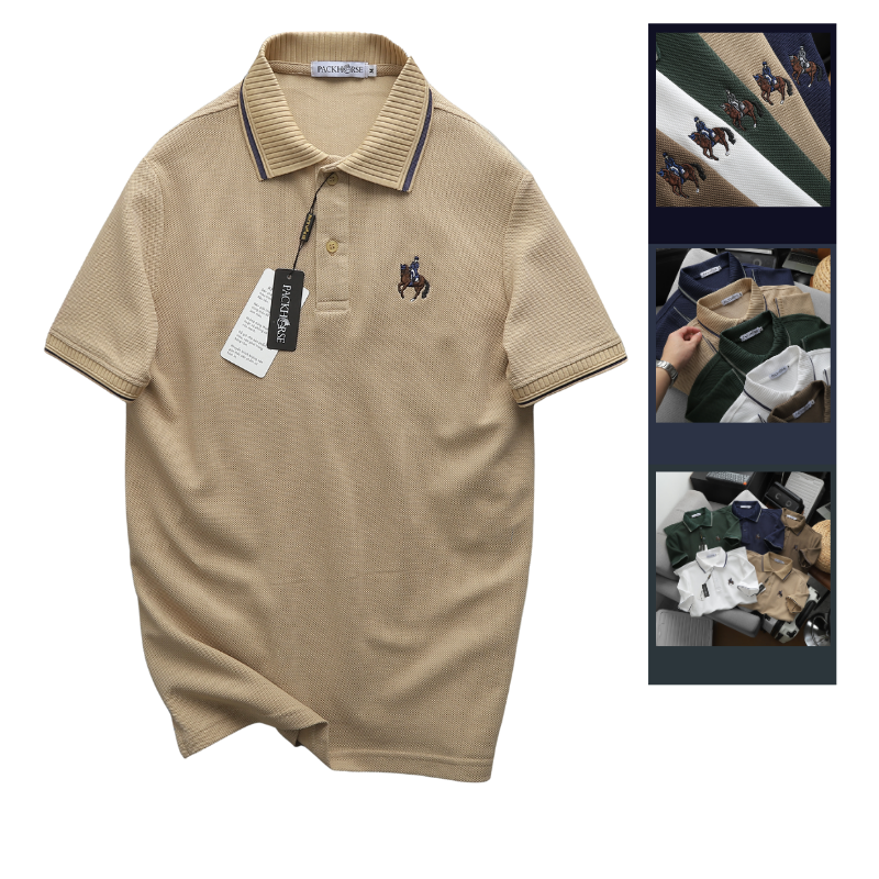Áo Thun Polo Nam Phối Sọc Thêu Logo Con Ngựa Trước Ngực Có Big Size phù hợp để tham khảo khi chọn áo thun có cổ