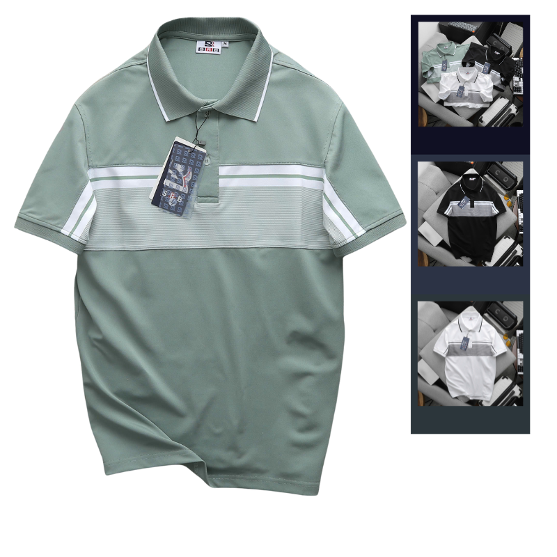 Áo Thun Polo Srn Giri Nam Phối Sọc Ngang Trước Ngực Và Tay Áo BigSize Từ 50-90kg – một lựa chọn đáng tham khảo trong áo thun có cổ