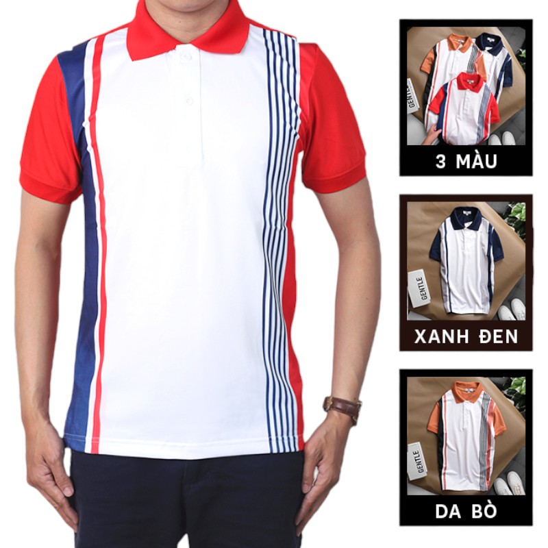 Áo Thun Polo Nam Tay Ngắn Kẻ Sọc Dọc CS150
