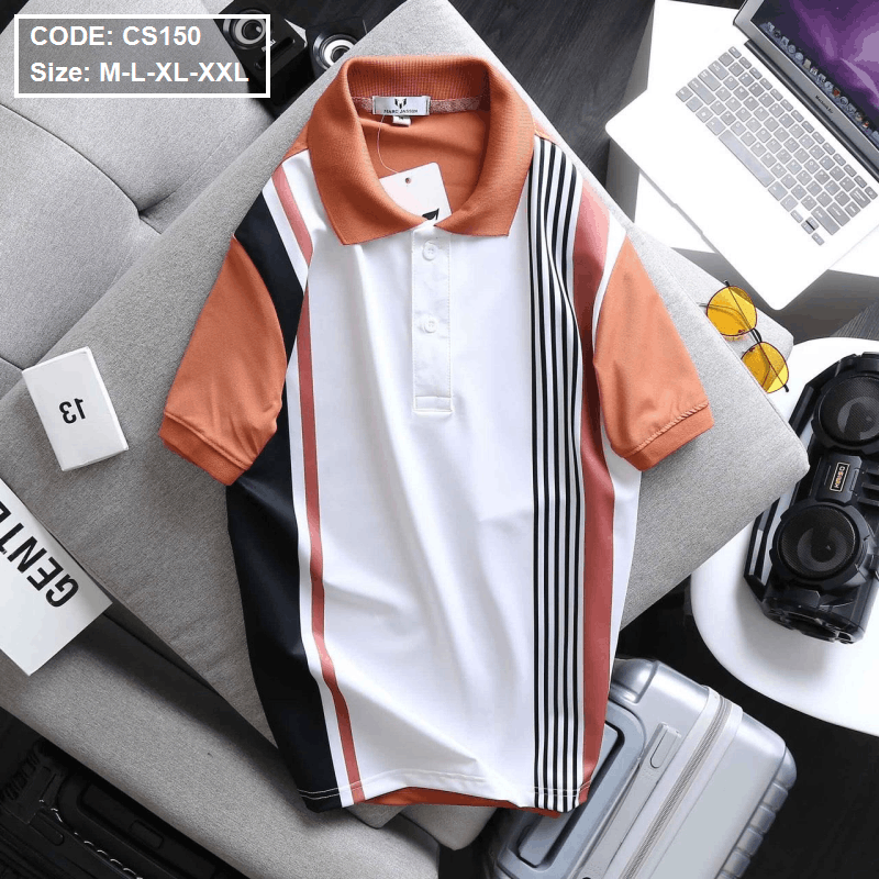 Áo Thun Polo Nam Tay Ngắn Kẻ Sọc Dọc CS150