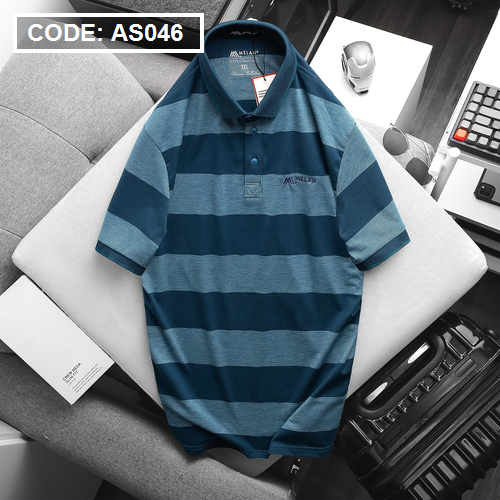 Áo thun polo sọc nam tay ngắn cotton
