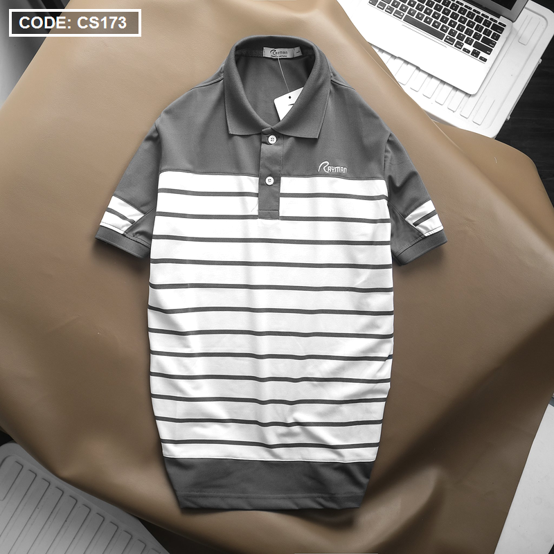 Áo Polo Nam Sọc Thêu Chữ Rayman Cao Cấp Có Size 3XL