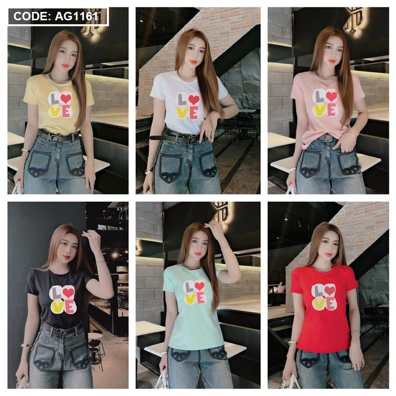 Các màu áo nổi bật của mẫu in chữ LOVE