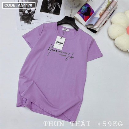 Áo thun thái nữ form rộng in chữ