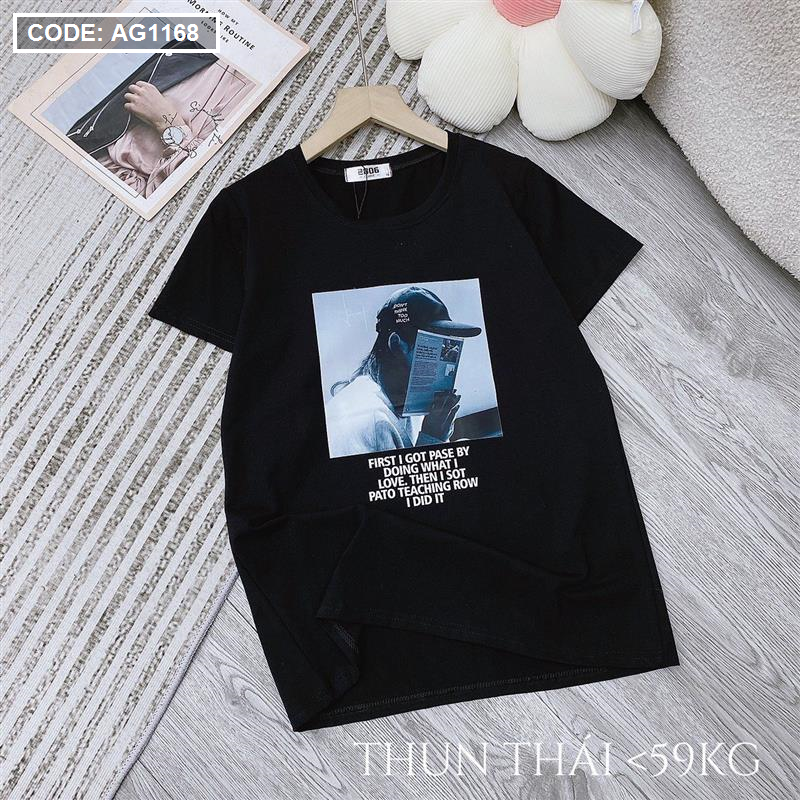 Áo thun thái nữ form suông vừa in hình 3D freesize dưới 59kg