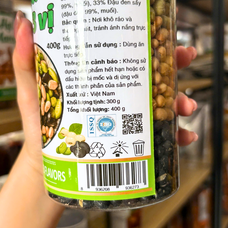 Chi tiết khối lượng và xuất xứ được in trên bao bì