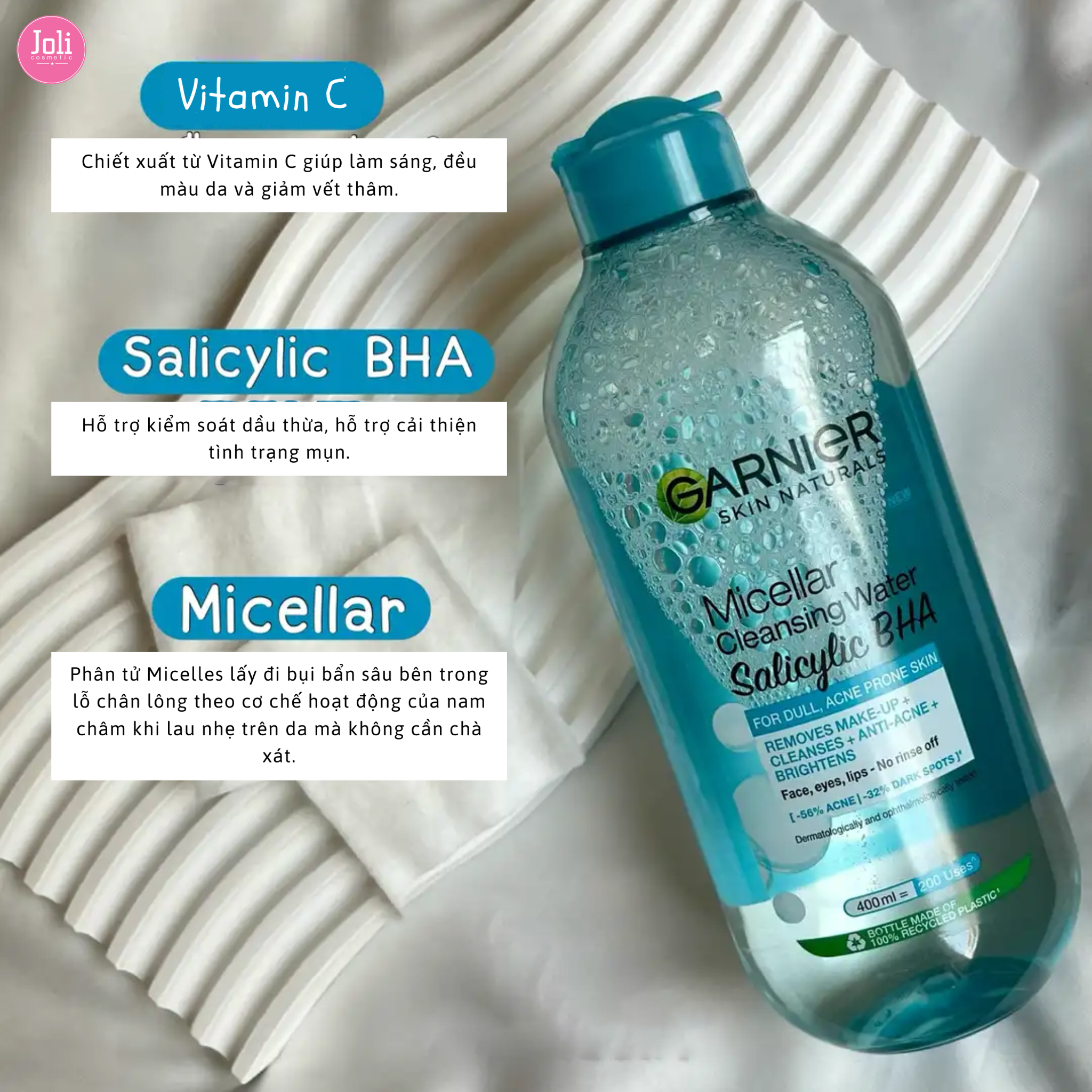 Nước Tẩy Trang Cho Da Dầu Và Mụn Garnier Micellar Cleansing Water For Oily & Acne-Prone SkinNước Tẩy Trang Cho Da Dầu Và Mụn Garnier Micellar Cleansing Water For – JOLI COSMETIC