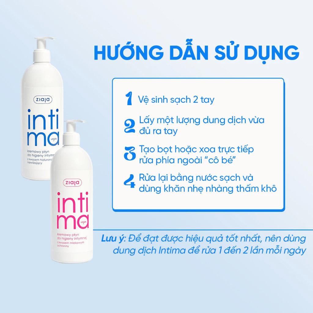 Dung dịch vệ sinh Intima Ziaja xanh đậm - Dưỡng ẩm, giảm khô rát