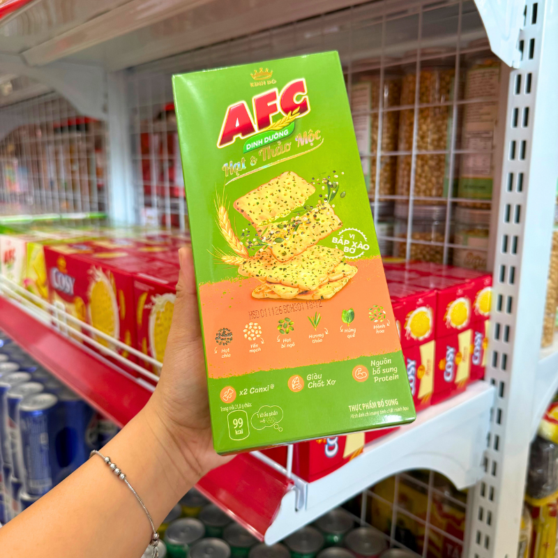Mặt trước hộp với nhận diện vị bắp xào bơ