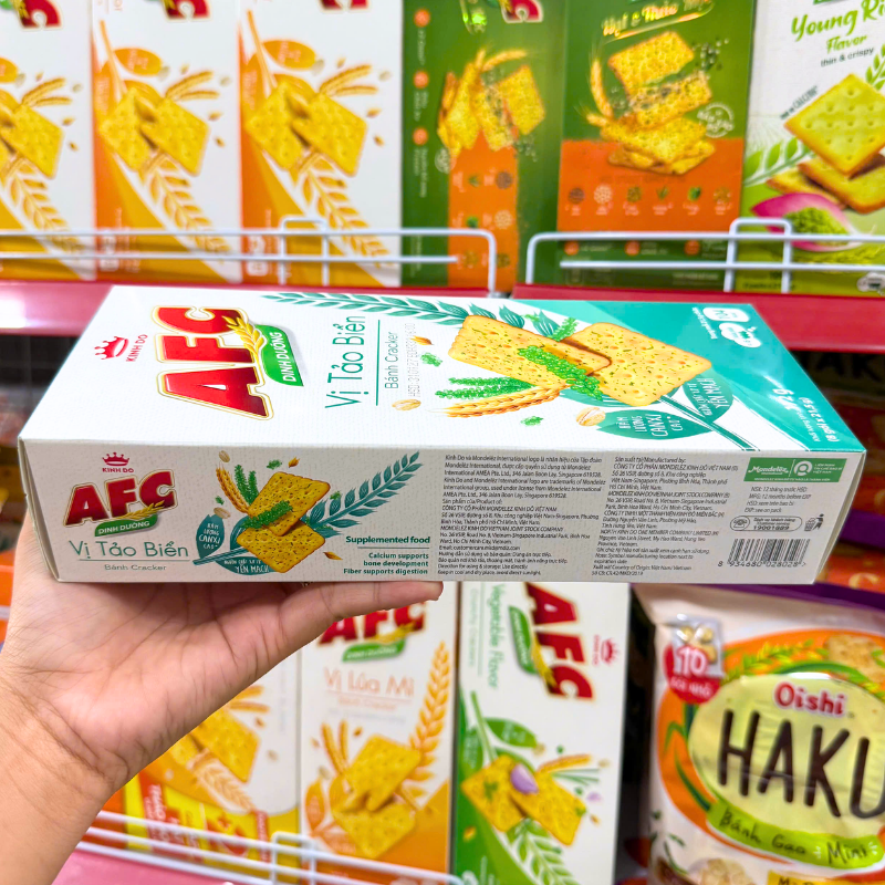 Hình ảnh tổng thể hộp bánh và thiết kế bao bì ngang