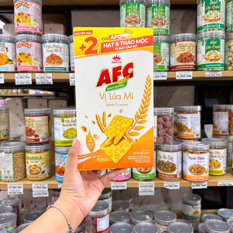 Bánh cracker AFC Dinh Dưỡng vị lúa mì 215.6g (10 Gói)