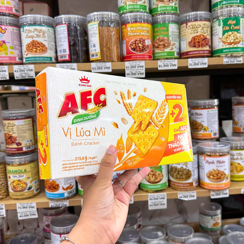 Bánh cracker AFC Dinh Dưỡng vị lúa mì 215.6g (10 Gói)