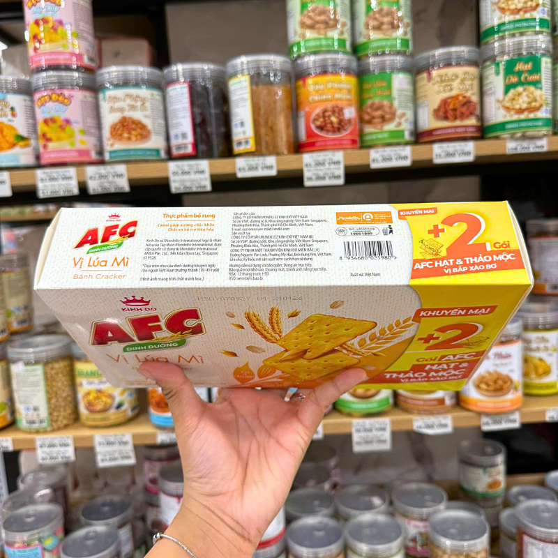 Bánh cracker AFC Dinh Dưỡng vị lúa mì 215.6g (10 Gói)