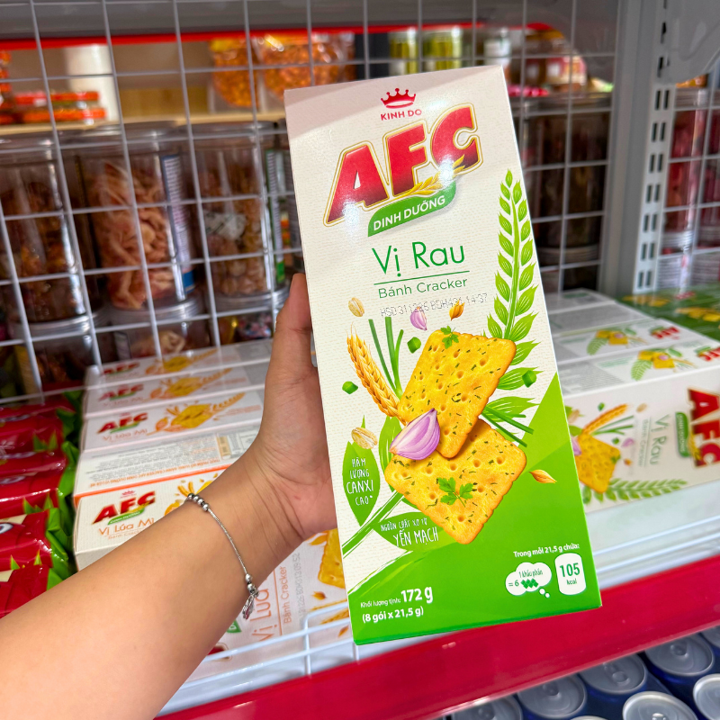 Bánh AFC Vị Rau Kinh Đô 109g 172g (8 Gói x 21,5g)