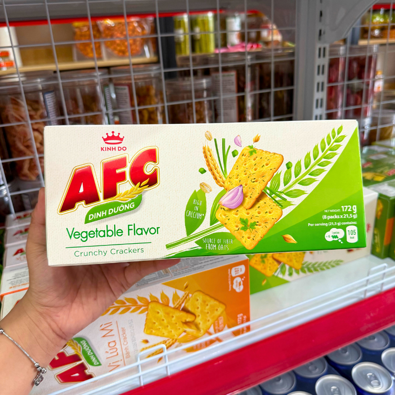 Bánh AFC Vị Rau Kinh Đô 109g 172g (8 Gói x 21,5g)