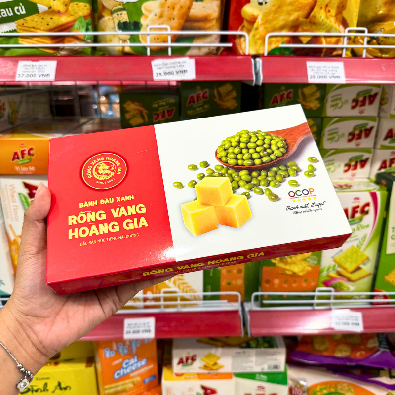 Bánh Đậu Xanh Rồng Vàng Hoàng Gia Hộp Đỏ 210g
