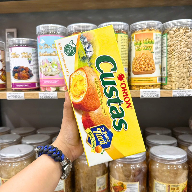 Bánh Bông Lan Orion Custas Kem Trứng Nhân Kem 141g